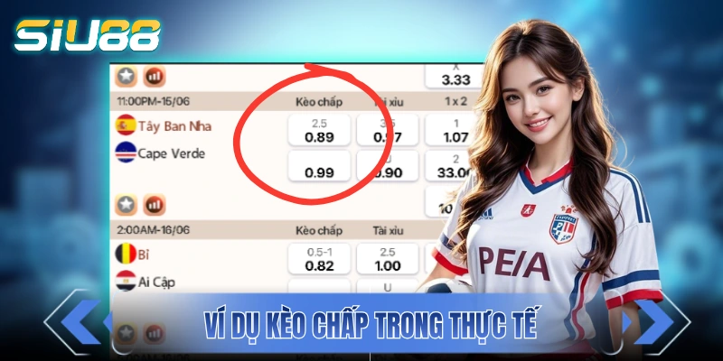 Ví dụ kèo chấp trận giữa Tây Ban Nha và Cape Verde