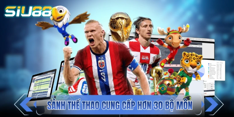 Sảnh thể thao của chúng tôi cung cấp hơn 30 bộ môn